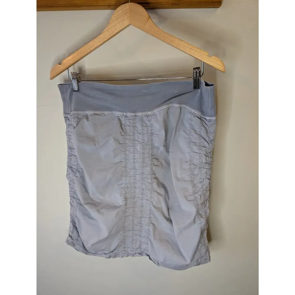 Wearables Gray Ruched Smocked Athletic Skirt Wide Waistband Large